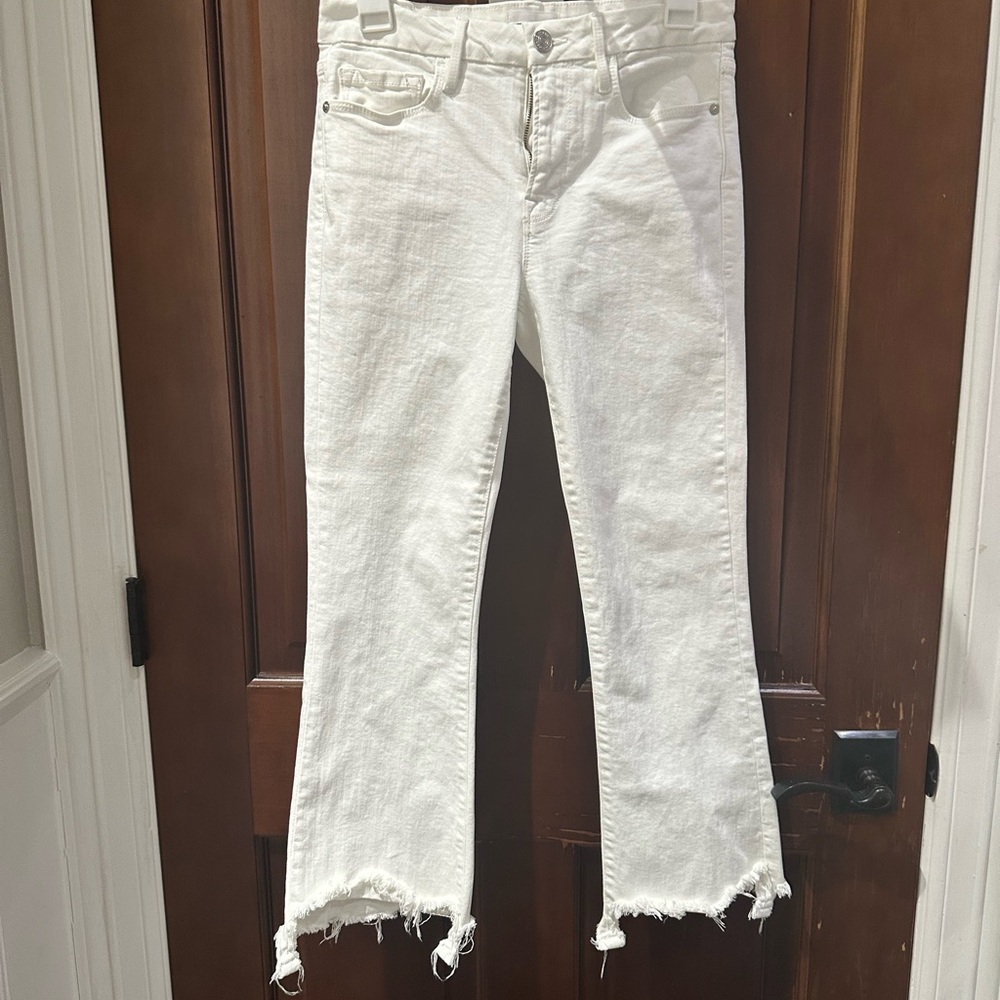 Frame Le Crop Mini Boot Denim Jeans- blanc - Picture 6 of 14
